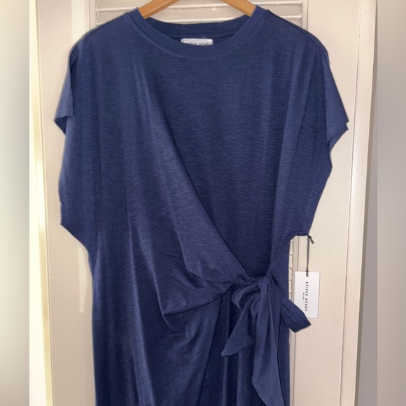 Apiece Apart Navy Blue Maxi Tie Waist Dress Size 2XL NWT - Picture 2 of 4
